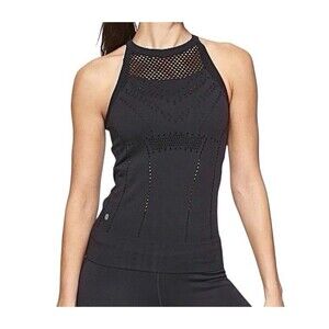 Athleta Tank Womens Size XS Black Diamond Mesh Trophy Top Yoga Barre Pilates